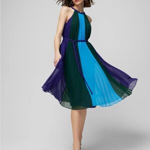 White House Black Market Vibrant Pleated Dress
